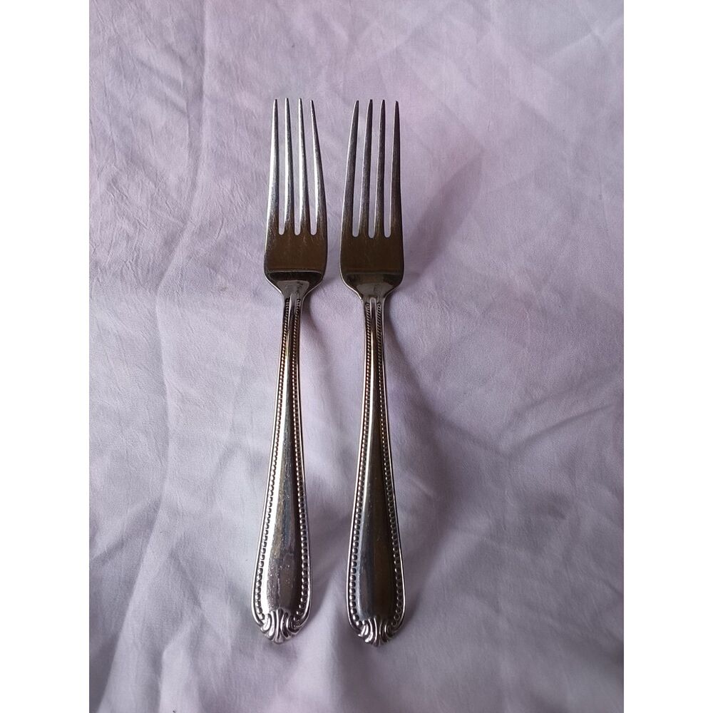 Set of 2 Dinner Forks Lenox Bead 18/10